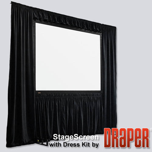 Draper 383495 StageScreen (Black) 138 diag. (67.5x120) - HDTV [16:9] - Matt White XT1000V 1.0 Gain - Draper-383495